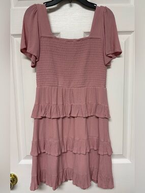 Chelsea & Violet Dusty Rose Tiered Ruffle Mini Dress GIRLS XL